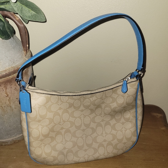 COACH SHOULDER HOBO & WALLET SIGNATURE/BLUE F29209 - Picture 6 of 13